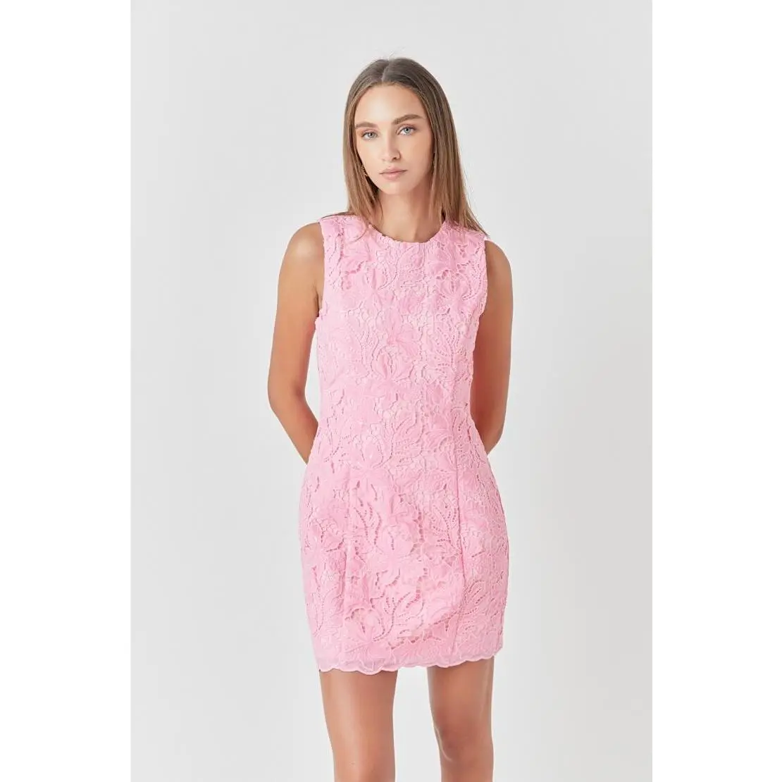 Isabelle Lace Shift Dress - Pink