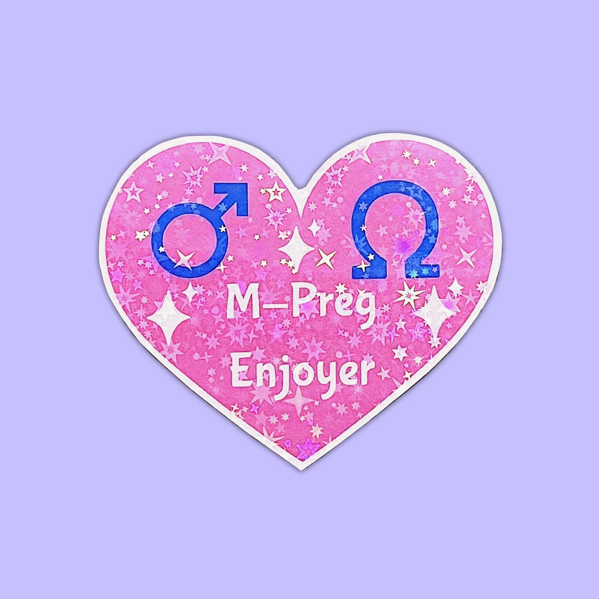 M-Preg Enjoyer Heart Sticker: Omegaverse BL Yaoi Fandom - Glossy or Holographic Laptop Journal Handmade Gift