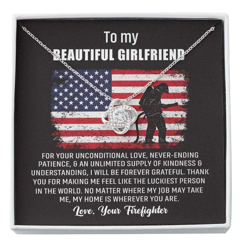 Girlfriend Necklace, Cz Necklace For Firefighter Girlfriend, Fire Fighter Girlfriend Birthday Custom Necklace, Message To My Daughter, Daughter Gift, Father Daughter Necklace, Christmas Gift, Birthday Gift