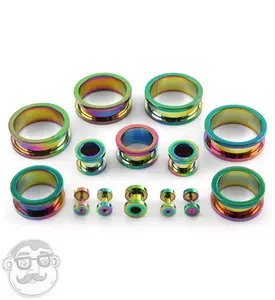 Stainless Steel Rainbow Screw on Tunnels