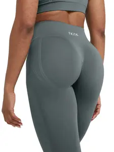 1 piece of TKITK seamless tight fitting gym leggings for women's fitness yoga pants soft high waisted set fitness sportswear suitable for running exercising cycling Breathable Activewear Bottoms