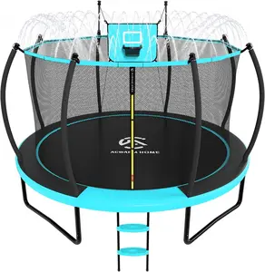 ACWARMHOME Trampoline Outdoor  14FT 12FT 10FT  with Enclosure, Anti-Rust Coated Frame, Backyard Large Recreational Trampolines with Net for Kids & Adults, ASTM Approved