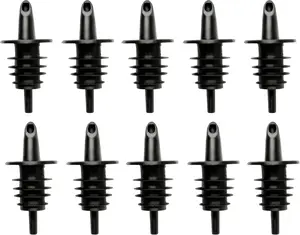 Syrup Precise Control Bottle Pourers - Professional Pour Spouts for Snow Cone & Drink Flavors (10-Pack)
