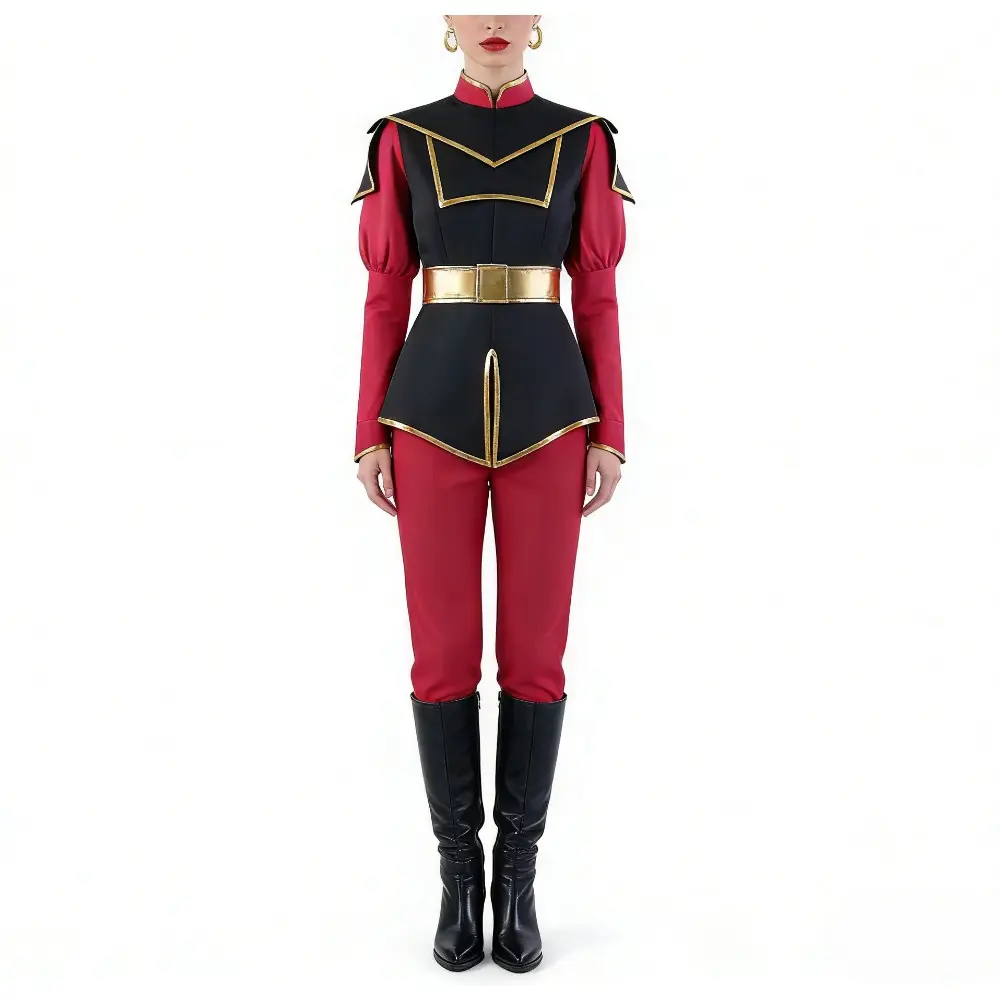 Women's Wraith Cosplay Suit, Chic Look Apex Legends Gold Skin Costume, Printed Polyester Full Set with Fitted Cut and Accessory, Costume Set