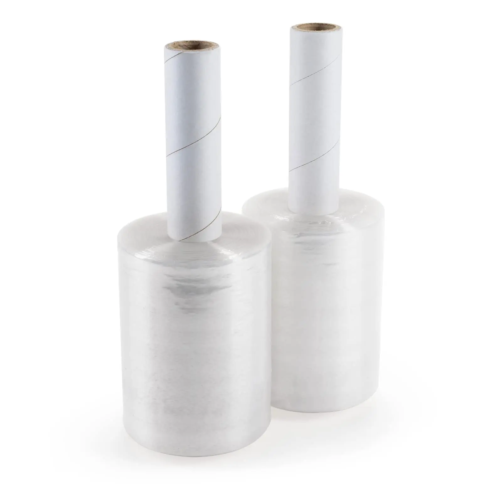 IDL Packaging 5"x 1000' Stretch Wrap Mini Roll of 80 Gauge with Extended Cardboard Handle (Pack of 2 Rolls) - Extra Sticky Clear Plastic Wrap Film - Great for Moving and Office Needs