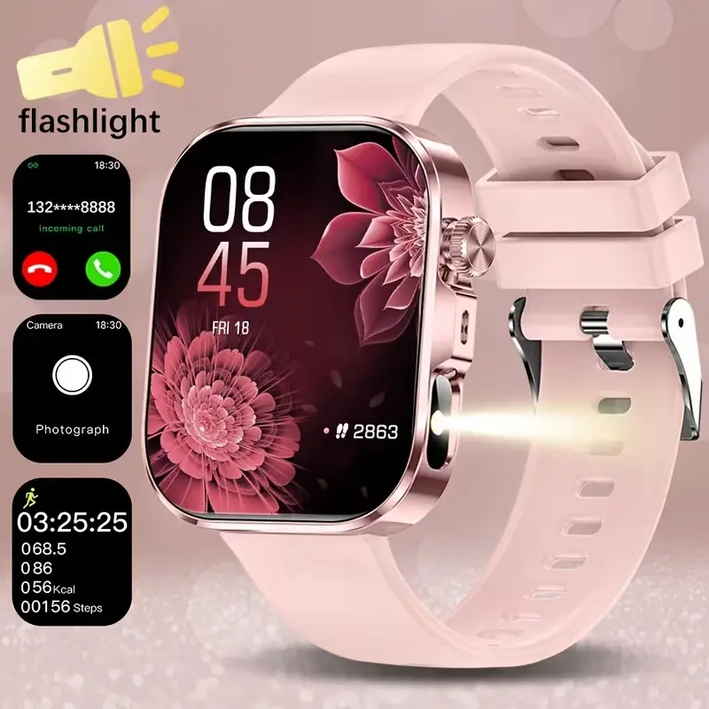 Multi-functional Fitness Smart Watch - 2026 New, Fitness Tracker Smartwatch, Android Smart Watch, Wireless Call Function, Pedometer & Fitness Tracker, Steps/Calories Tracking, Multiple Sports Modes, Sedentary Reminder & Message