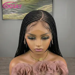 36" Box Side Part Braided Wigs Synthetic Wig For Women Cornrow Braids Wigs Full Lace Front Wig Braid African Hair Braided Wigs