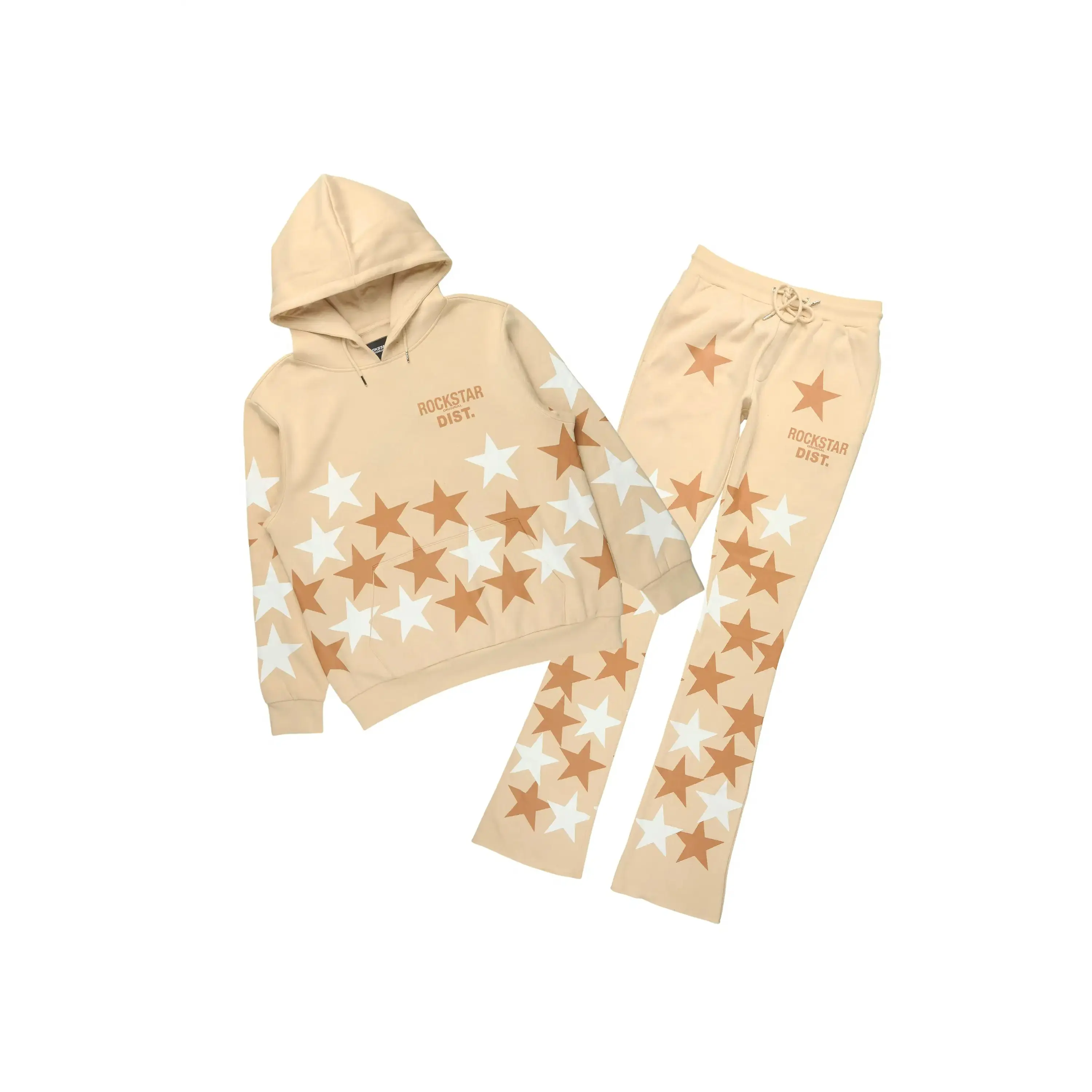 Starlane Beige Hoodie Stacked Flare Fit Track Set Starlane Beige Hoodie Stacked Flare Fit Track Set