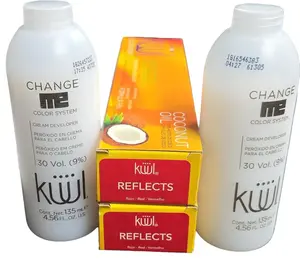 2 Tintes KÜÜL Rojo Reflects 90mlx2 (incluye peróxido) Kuul coloración para el cabello. Rojo brillante Haircare