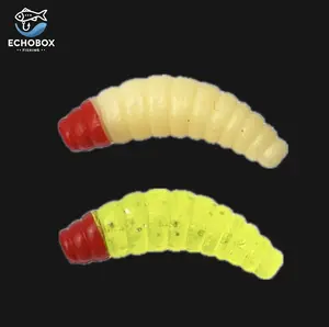 EchoBox Basics Maggot Baits 50-Pack Fishing Lure| Glow Yellow or White – 0.9” Lures for Trout, Panfish & Night Fishing