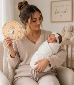 Personalized Wooden Baby Hospital Bracelet Keepsake Box - Newborn Birth Commemorative Plaque Gift