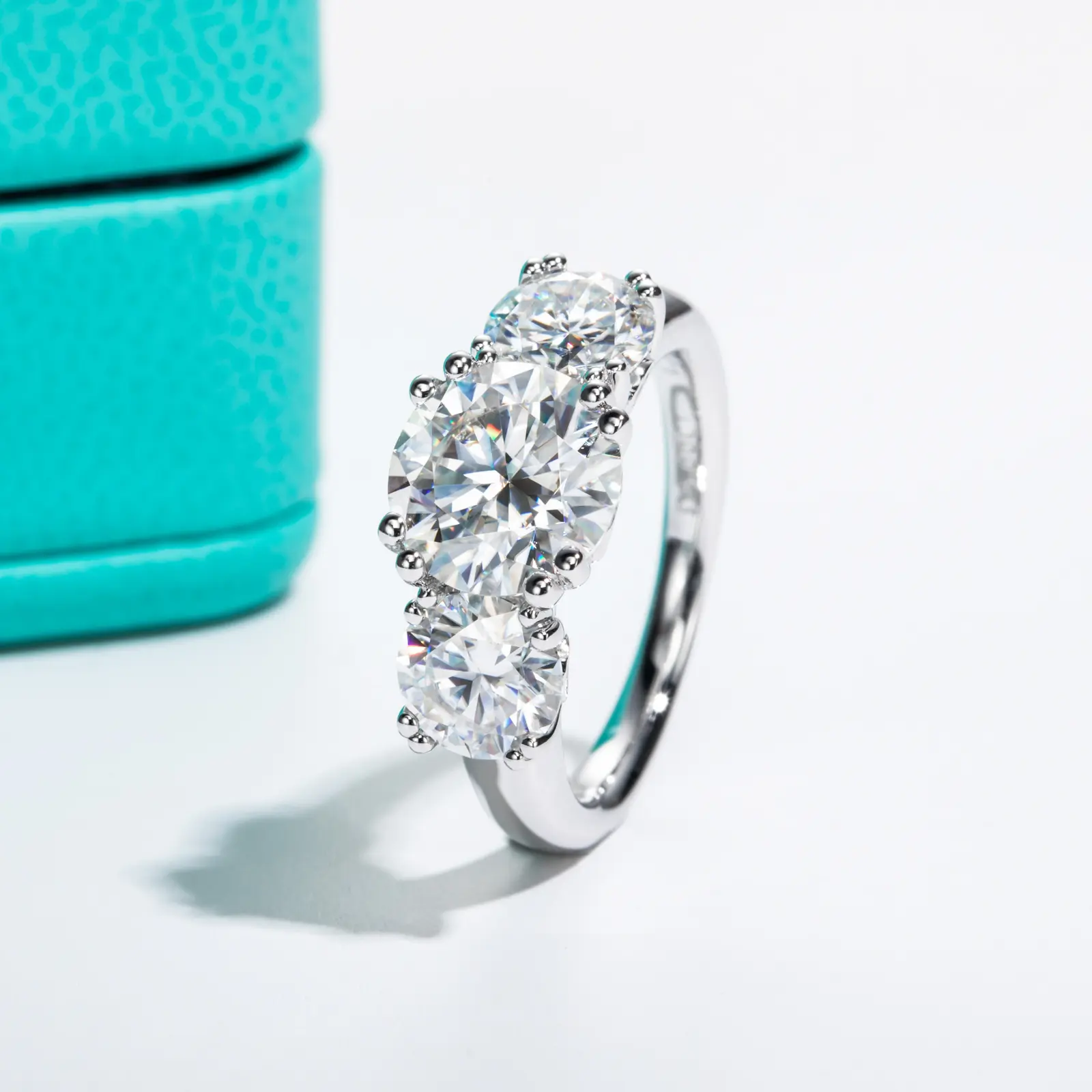 Toi Et Moi Engagement Ring - 925 Sterling Silver With 1.5ct  18K 925 Sterling Silver 1.5CT Pear Cut Full Moissanite Stackable Ring (Size 6-10 main image 1