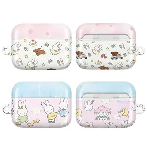 Cute Bunny AirPods Case – Adorable Miffy AirPods Case for AirPods 4 3 2 1 & AirPods Pro 3 2 1 | Aesthetic Rabbit AirPod Cover, Kawaii Soft Pastel Cartoon Animal Design, Cozy Cute Soft Girl Style, Girly Gift for Her Women Girls Y1228