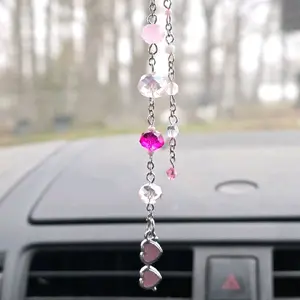 Handmade "Barbie" car charm. Pink sunglasses with silver, pink and white details. For rear view mirror!