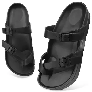 Womens Platform Sandals Adjustable Buckle Summer Arch Support Cushion Slides Woman Lightweight Thick Soles Flat Shoes