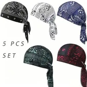 [Summervibes] Cooling Headscarf Cap Set, Elastic Hand-Washable Multifunctional Headwear - Motorcycle Pirate Head Wrap, Safety Helmet Liner for Athletes urban fashion, gym summer outdoor sport
