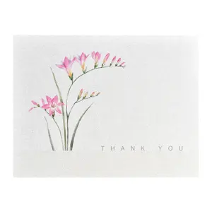 212 MAIN A2 Size Radiant Pearl Cardstock Thank You Freesia Cards - 200 Pack, 5.5x4.25 in Heavy Paper, Pearl Accents, Blank Inside