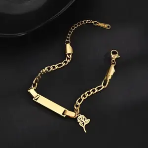FF0046 New Store Opening||Custom Engraved Bar Bracelet| 20+ Charm Options Personalized Jewelry|Perfect for birthdays, Mother’s Day, baby showers, or holidays-pair a name engraving with a charm that matches the occasion