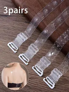 3 Pairs Ultra-Soft Printed Transparent Straps, Non-Slip Comfortable, Skin-Friendly Allergy-Free, Durable and Tear-Resistant