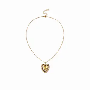 Cider ROSE DECOR HEART PENDANT NECKLACES