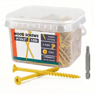 #10 x 3 Deck Screws 10lb - 3 Inch  Screws, Rust Resistant, Exterior Epoxy Coated, Outdoor Decking Screws, Torx/ Drive , T25  Bit Included