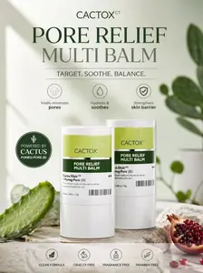（2pcs）Pore Relief Multi-Balm with Cactus Cooling for Visible Results, Tightens Pores, Reduces Puffiness, Repairs Skin Moisturizers