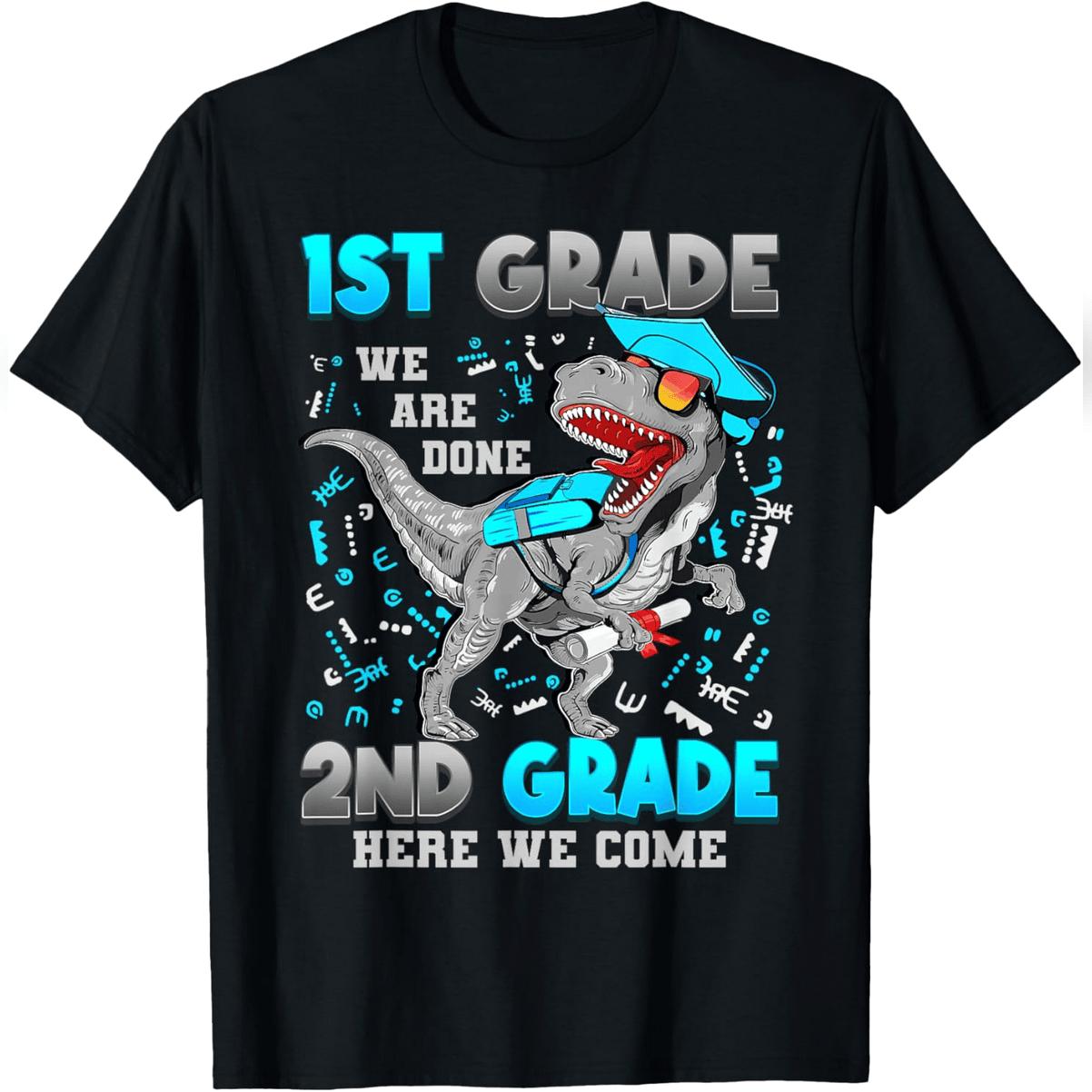 1st Grade Graduation Dinosaur T-Rex 2nd Grade Here We Come T-Shirt Comfy Everyday T-Shirt 1st Grade Graduation Dinosaur T-Rex 2nd Grade Here We Come T-Shirt Comfy Everyday T-Shirt