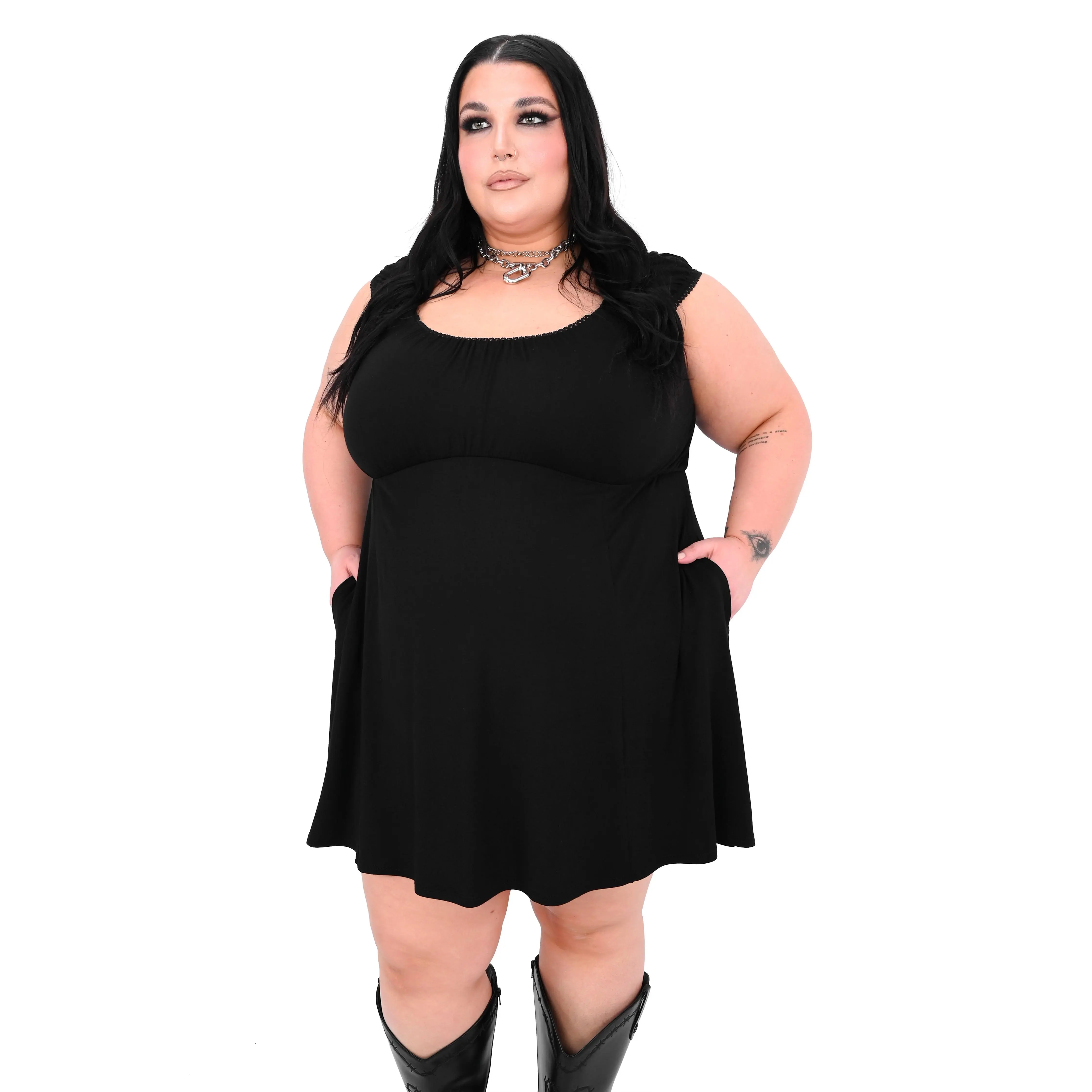 Jade Black Mini Short Summer Dress