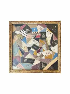 Framed Antique Victorian Crazy Quilt