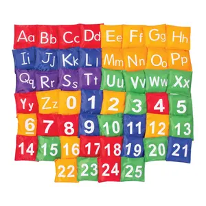 5" Bright Colors Letters & Numbers Nylon Bean Bag Bundle - 52 Pc.