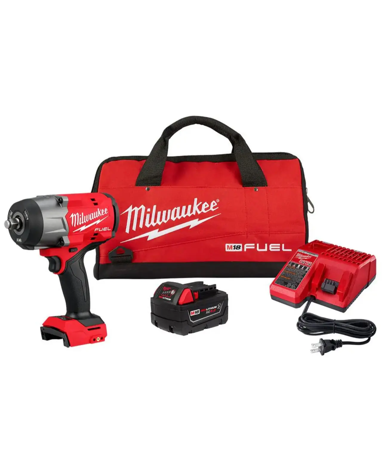 Milwaukee M18 FUEL Lithium Battery Wrench, 1/2-Inch Cordless Impact Wrench with Friction Ring Kit (2967-21B), High Torque Cordless Power Tool, High Torque Tool, Cordless Power Tools