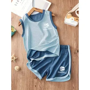 Boys' Two-Piece Set, Sleeveless T-Shirt and Shorts, Quick-Dry Basketball Outfit, Lightweight and Breathable, Perfect Outdoor