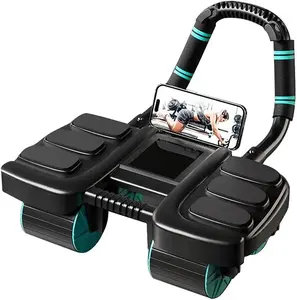 Automatic Rebound Ab Roller Wheel – 4 Wheel Core Training Equipment with Elbow Support for Home Gym