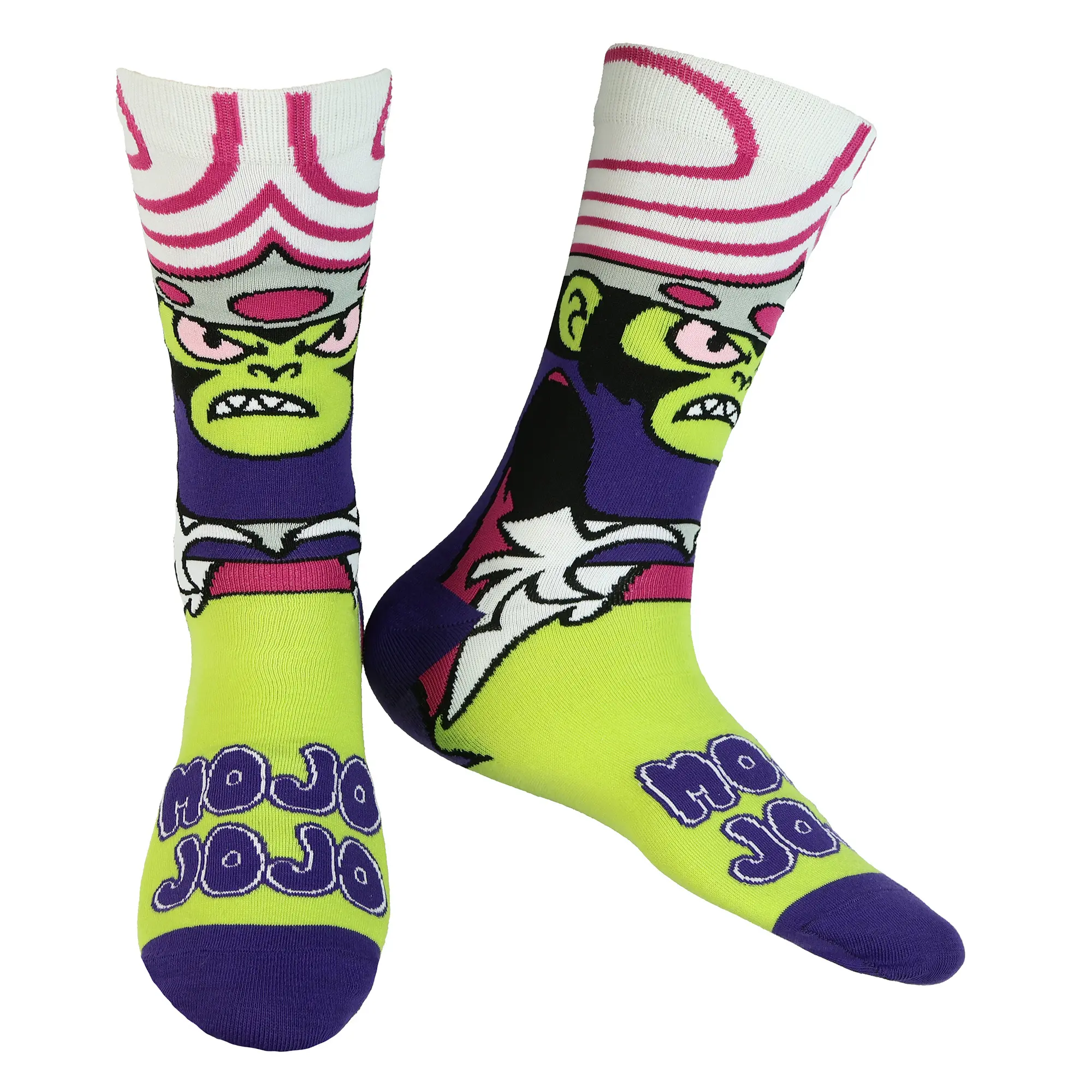 The Powerpuff Girls Mojo Jojo Men's Crew Sock 1-Pair, Shoe Size 8-12