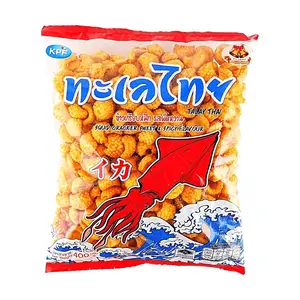 TALAY Thai Spicy Squid Crisps Snack - 400g Large Pack, Sweet Chili Flavor, Puffed Seafood Treat