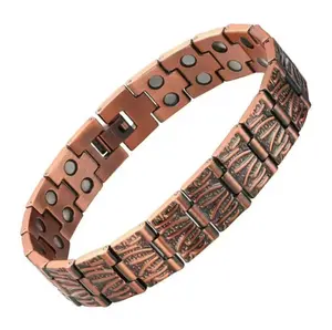 Stylish Men's Double-Row Copper Magnetic Bracelet (3500 Gauss) – Effective Arthritis Relief, Health Jewelry, Gift with Adjustable Tool Durable