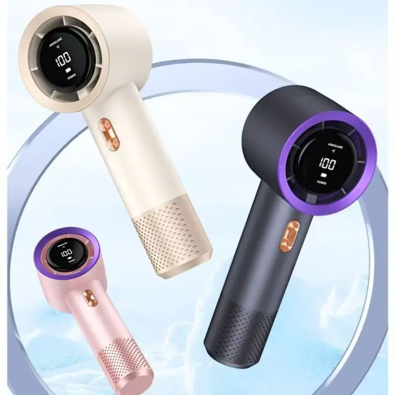 Portable Handheld Fan, Adjustable Speed 1-199, Rechargeable Lithium Battery, Digital Display, Travel/camping Outdoor Gift