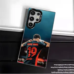 Casing For SAMSUNG GALAXY S22 S23 S24 FE ULTRA Yamal Black Silver Stylish Acrylic Shockproof Protection Anti-Drop Phone Cases Shell Cover football