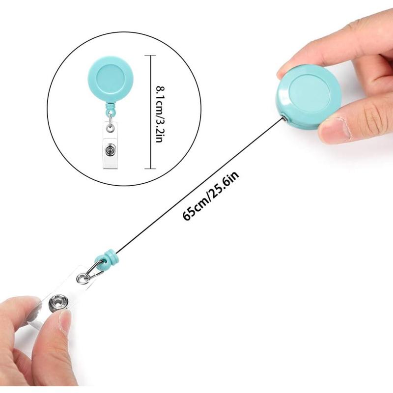 14 Pcs 24'' Retractable Badge Reel, Mixed Random Solid Color Nurse ID Badge Holder with 360° Swivel Alligator Clip