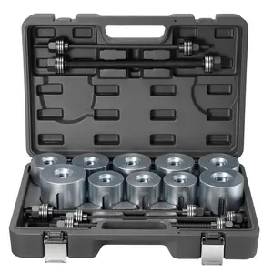 VEVOR Pull and Press Sleeve Kit, 27 PCS, Steel Bush Removal Insertion Sleeve Tools with Carrying Case, Compatible with LCV and HGV Engines, for Removing and Installing Bushings, Bearings, and SealsSummervibes