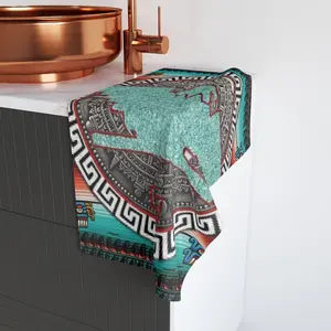 Aztec Huelga Bird-Inspired Hand Towel - Cultural Home Decor, Vibrant Bathroom Accessory, Unique Gift for Holidays, Home Essentials, Kitchen Towel Cotton Decorative