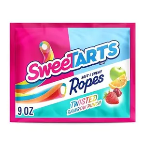 SweeTARTS Ropes, Candy, Twisted Rainbow Punch, Soft and Chewy, 9 oz