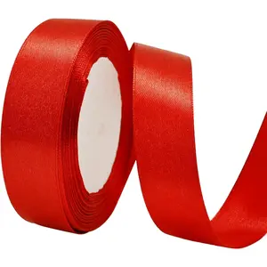 Red Ribbon 1 Inch x 25 Yards Ribbon for Gift Wrapping Art Craft Flower Bouquet Hair Bows Wedding Decoration Sewing Projects