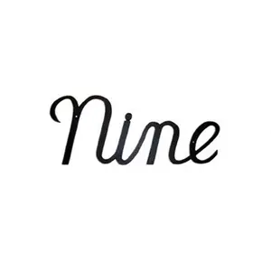 212 MAIN Handcrafted Aluminium Script Modern House Number 9, Home Improvement Decor Sign (Montague Metal Products SHN-9), 5.25X5.25", Enamel Finish