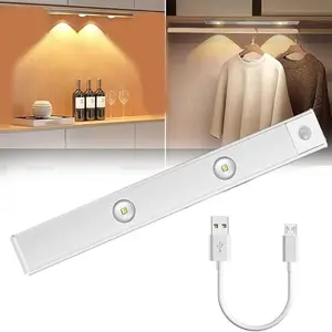 2026 New Year's gift Plan, 2-PackUltra-Thin LED Closet Lights 2 Pack Rechargeable UnderCabinet Lighting with Motion Sensor 3 ColorTemperatures Dimmable for Pantry Kitchen Bedroom USBCharging Indoor Lighting