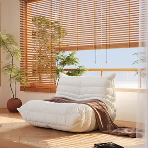 Togo Sofa for Adults 1/2/3 Seater Bean Bag Chair Sofa Fireside Chair Lazy Sofa Chair with High Density Comfortable Foam Modern Bean Bag for Living Room Bedroom Office Beige Beanbag Cushion Beanbag Lounger