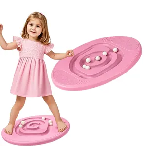 Kids Maze Balance Board - Wobble Trainer for Ski Surf Snowboard, Non-Slip Sensory Rocker Ages 3-12, Core Therapy & Skate Prep
