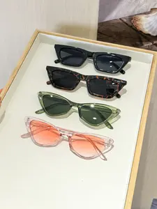 Women's Cat Eye Acrylic Sunglasses, Multi-Color Lightweight Frame, Fashion Colored Lenses, Outdoor Stylish Trendy Eyewear Accessories