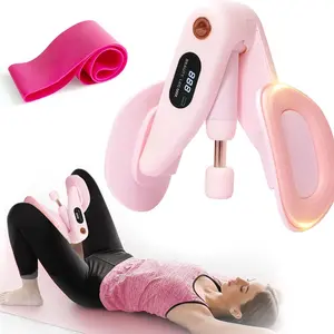 Pelvic floor muscle training Repair device Thin leg Postpartum recovery Pinch leg inner thigh training Adjustable Thigh and Butt Exerciser Healthcare Kit Tool Pink