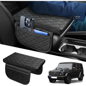 Upgraded Center Console Armrest Cover with Side Pockets, Thickened Leather  Armrest Cover with 2 Storage Bags, Universal  Center Console Cover Interior Accessories for